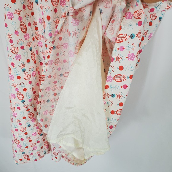 Corey Lynn Calter Cream Pink Print Strapless A-Line Midi Dress Women's Size 6 - Picture 5 of 6